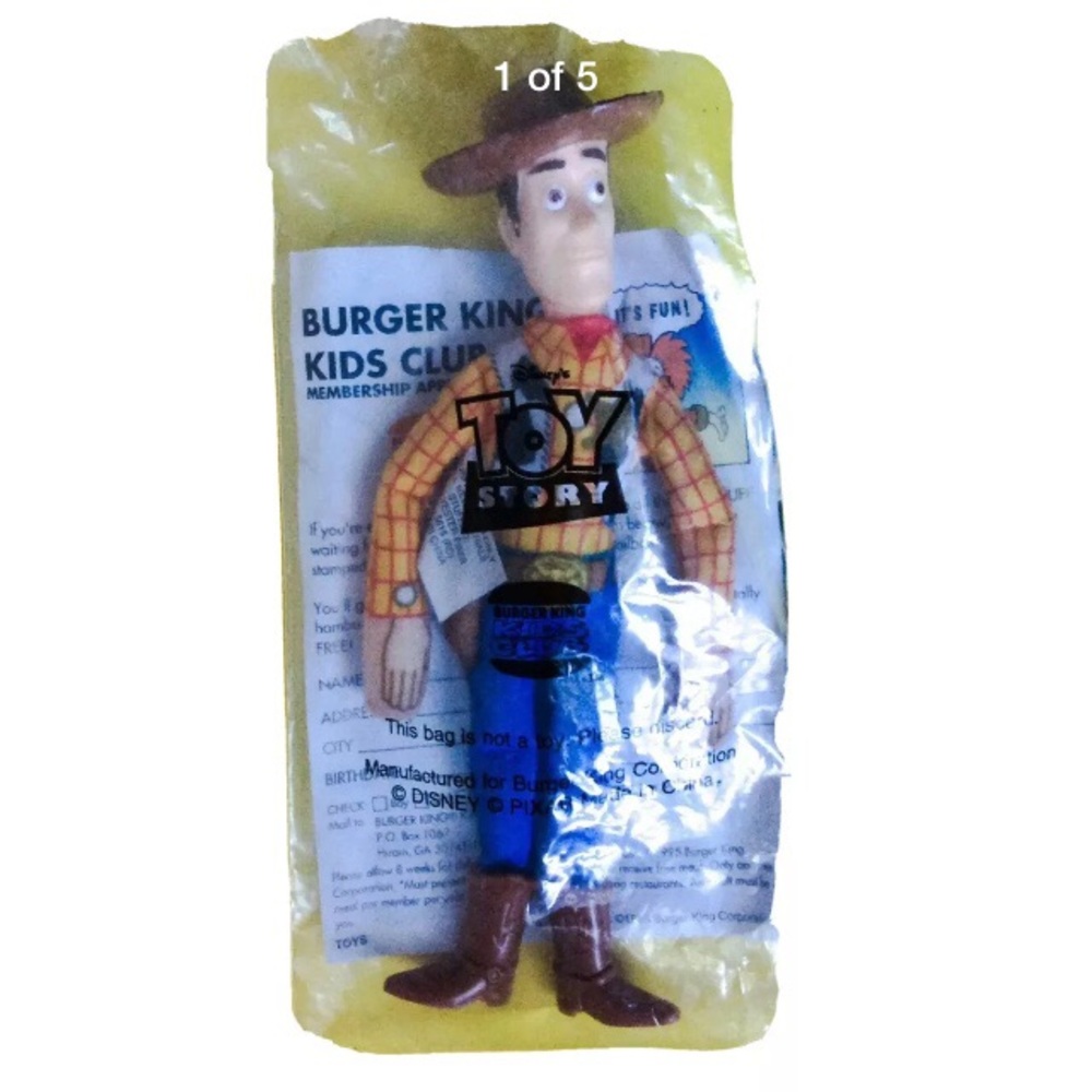 SOLD OUT………..Toy Story Woody 6-1/4” Plush& Plastic NIP McD 1995
